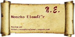 Noszko Elemér névjegykártya